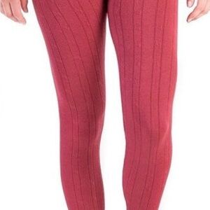 Women's Ribbed Knit Pants - Pink